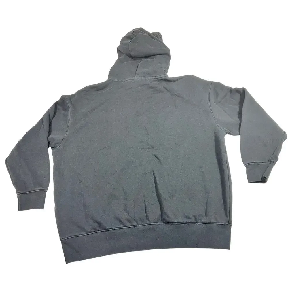 Nike Center Swoosh Hoodie Mens Medium Black Pullover Sweatshirt Mid